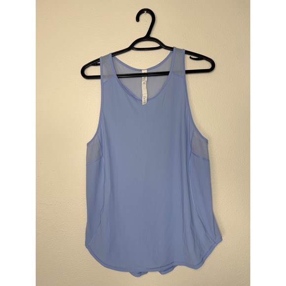 Lululemon Tops - Lululemon Sculpt Tank Top Light Blue Mesh Back Running Workout Shirt Size 8